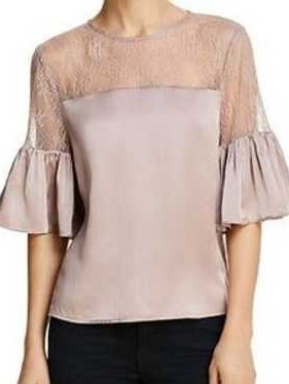 ✨ Cami NYC The Shauna 100% Silk Lace Bell-Sleeve Blouse ✨